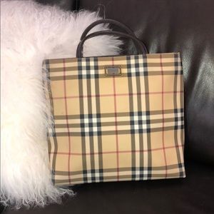 Authentic Burberry tote. 13x12, 3 inch strap.